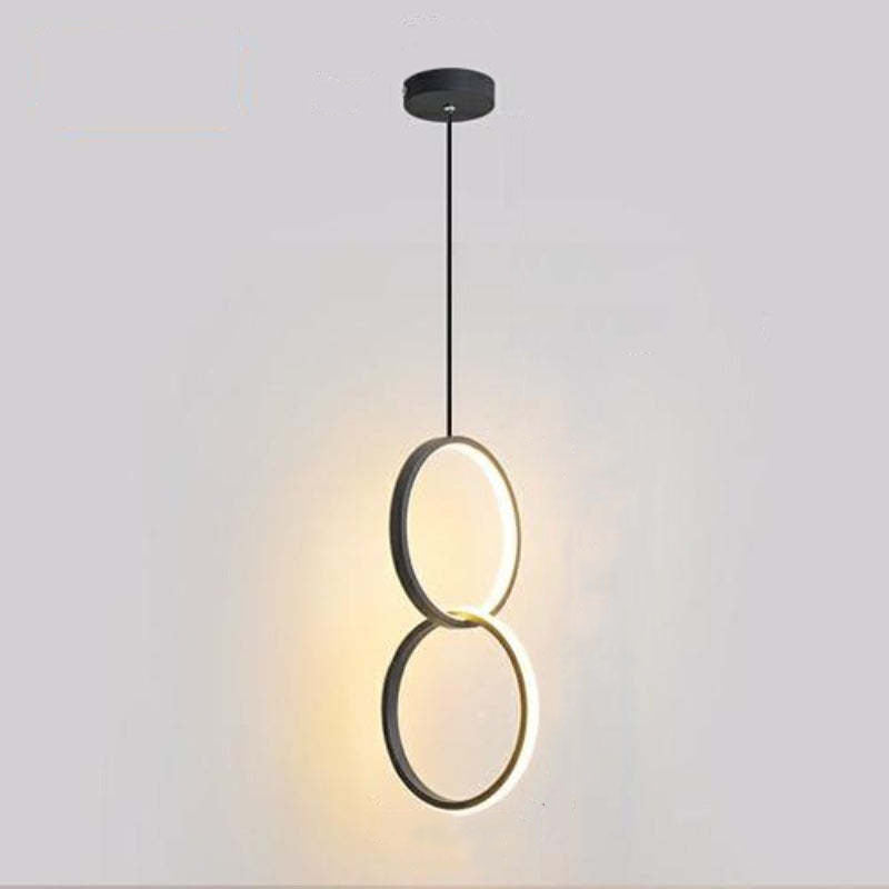 Doria Modern LED Pendant Light Black/White Metal Living Room
