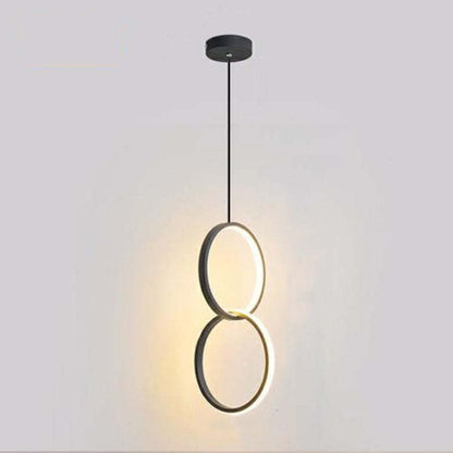 Doria Modern LED Pendant Light Black/White Metal Living Room