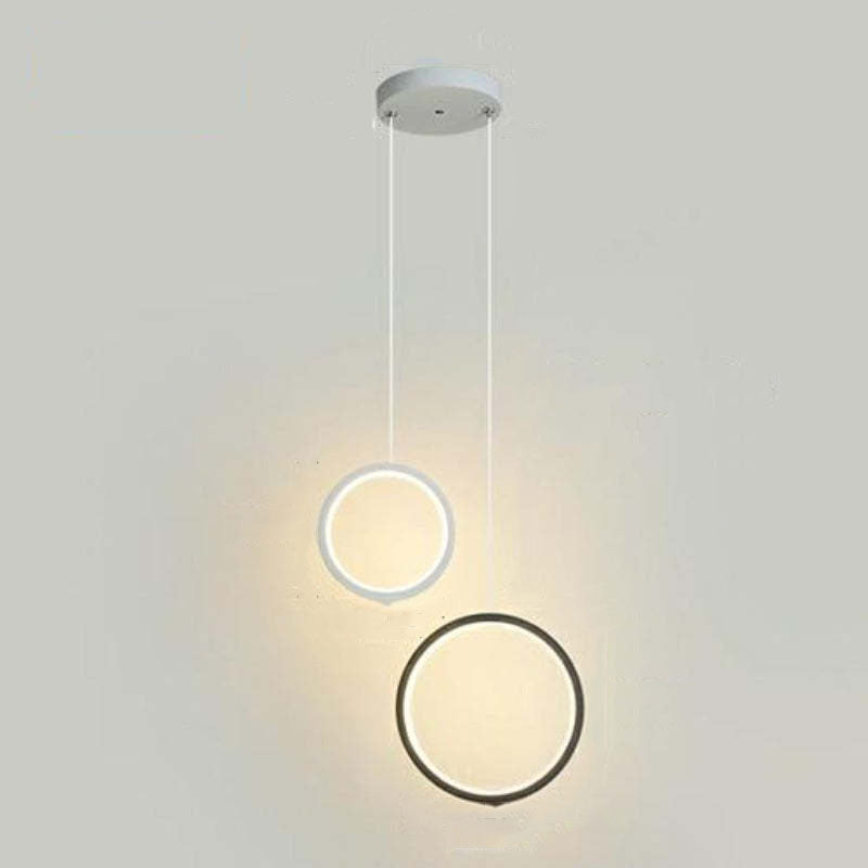 Doria Modern LED Pendant Light Black/White Metal Living Room