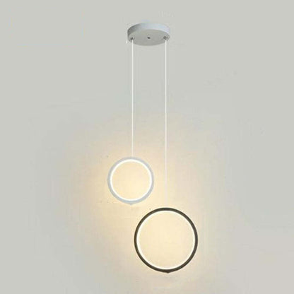 Doria Modern LED Pendant Light Black/White Metal Living Room