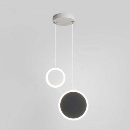 Doria Modern LED Pendant Light Black/White Metal Living Room