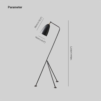 Morandi Moderne Metallbecher-Stehlampe in Schwarz, mehrfarbig