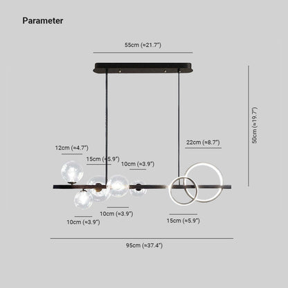 Arisha Pendant Light Bubble Circle Modern Black/Gold, Bedroom