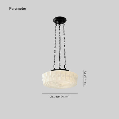 Valentina Vintage French Country Dome Pendant Light, White/Beige