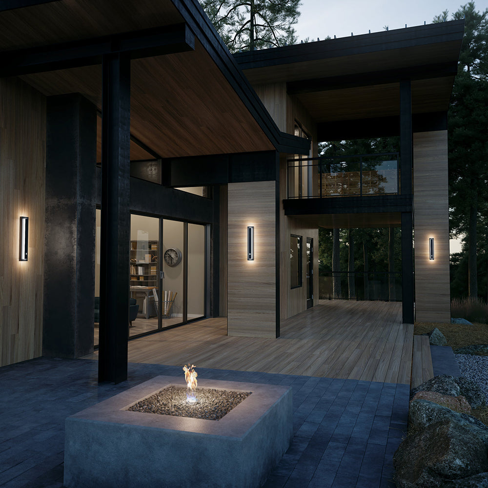 Kasso Modern Square Metal Outdoor Wall Lamp, Dark/Gray Bronze