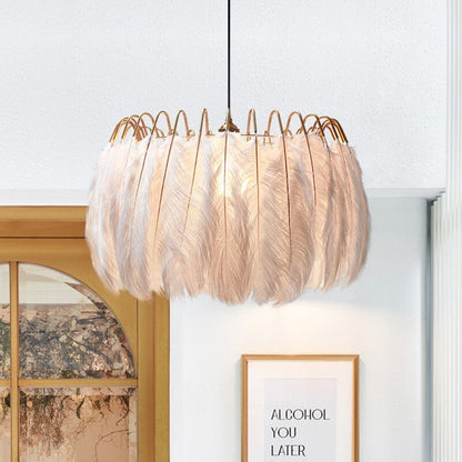O'Moore Lampe à suspension élégante en forme de plume, noir/blanc, chambre/salon