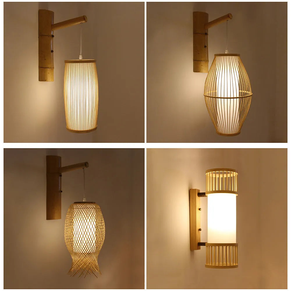 Ritta Applique Rustique, Muto Rotin Tissage LED, Applique Murale de Couloir