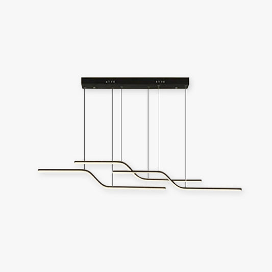 Arisha minimalistische geometrische metalen hanglamp met 3 lampen, eetkamer