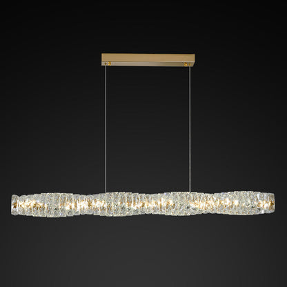 Kristy Crystal Sliver and Gold Pendant Light, Stainless Steel