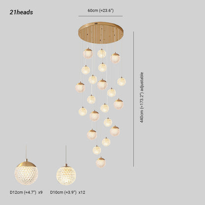 Arisha Multi Staircase Modern Art Deco Pendant Light, Gold