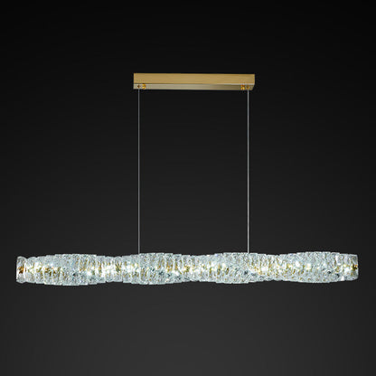 Kristy Crystal Sliver and Gold Pendant Light, Stainless Steel