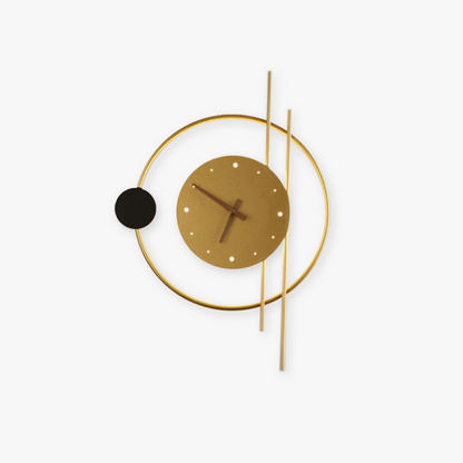 Arisha Wall Lamp Clock, Black & Gold