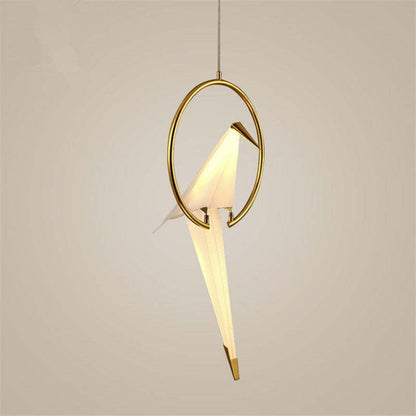Arisha Modern Nordic Post Modern Bird Pendant Light, White/Clear