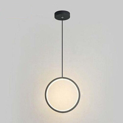Doria Modern LED Pendant Light Black/White Metal Living Room