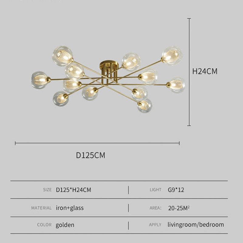 Valentina Lustre globe industriel en verre LED, 6 styles