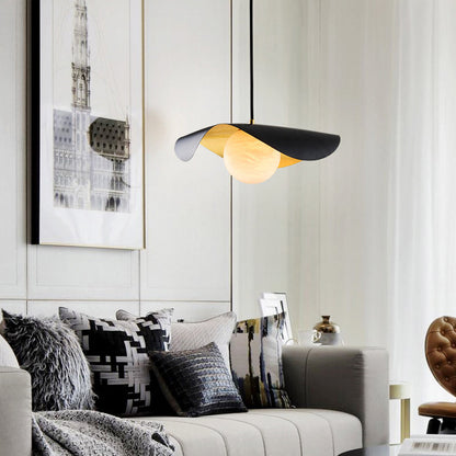 Arisha Lampe à suspension moderne minimaliste en métal/marbre, noir