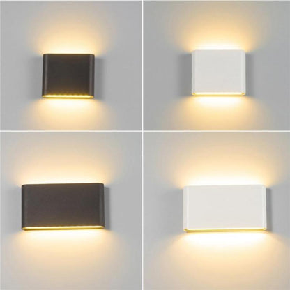 Bastro Modern Rectagulart Waterproof Outdoor Wall Lamp, Black/White