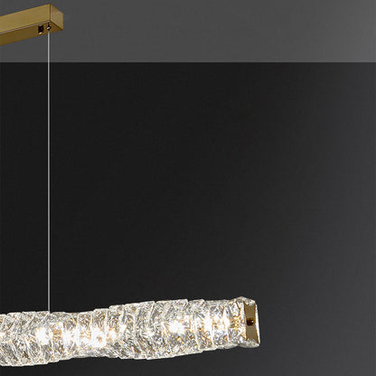 Kristy Crystal Sliver and Gold Pendant Light, Stainless Steel