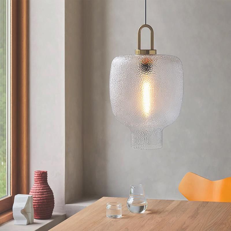 Valentina Minimalist Blown Frosted Clear Glass Pendant Light