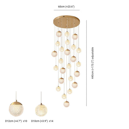 Arisha Multi Staircase Modern Art Deco Pendant Light, Gold