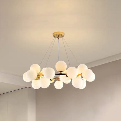 Valentina Bass Glass Bubble Golden Chandelier