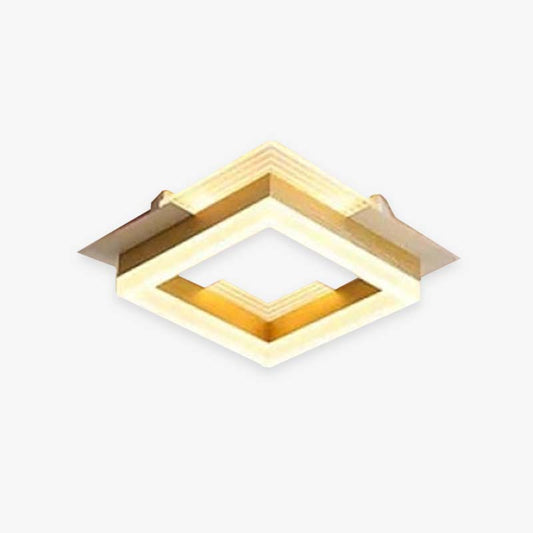 Arisha Moderne, schlichte, goldfarbene Deckenleuchte, quadratisch/rund