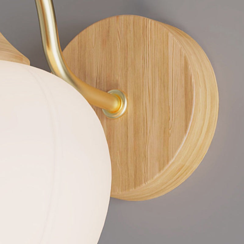 Muto Nordic minimalistische binnenwandlamp glas hout slaapkamer balkon