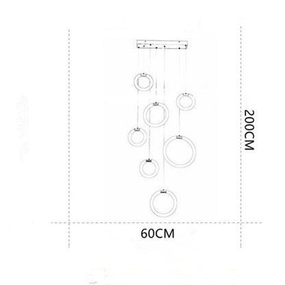 Arisha Minimalist Staircase Ring Metal Pendant Light