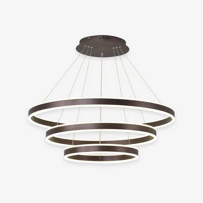 Arisha Moderne minimalistische Kaffee-LED-Pendelleuchte, 3 Ringe