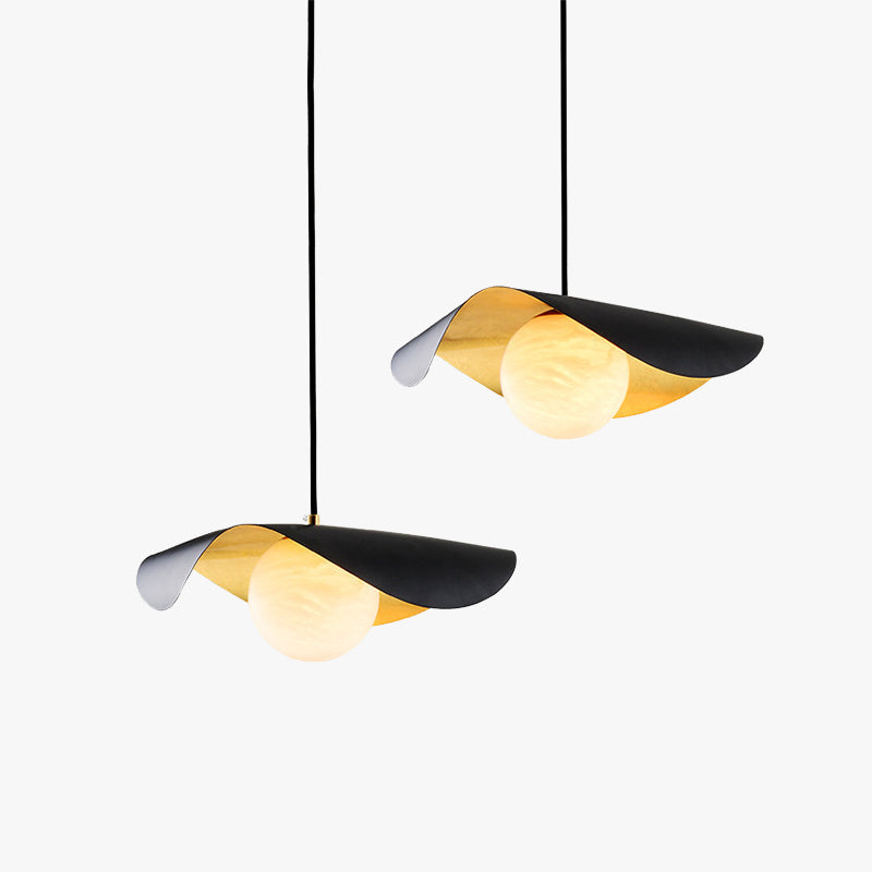 Arisha Lampe à suspension moderne minimaliste en métal/marbre, noir