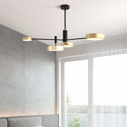 Arisha Pendelleuchte LED, Metall & Holz, Grau/Weiß/Gold