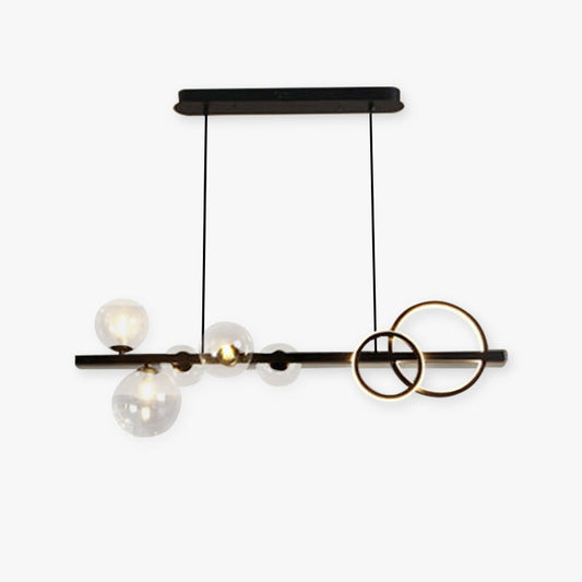 Arisha Pendelleuchte Bubble Circle Modern Schwarz/Gold, Schlafzimmer