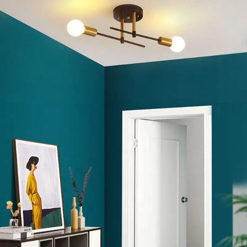 Valentina Flush Mount Ceiling Light Globe Modern, Metal/Glass