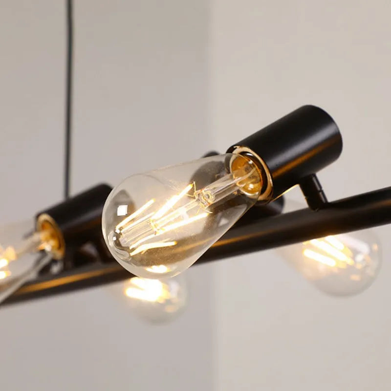 Lustre LED Vintage Epoch Métal Noir Salle à manger/Salon/Bar