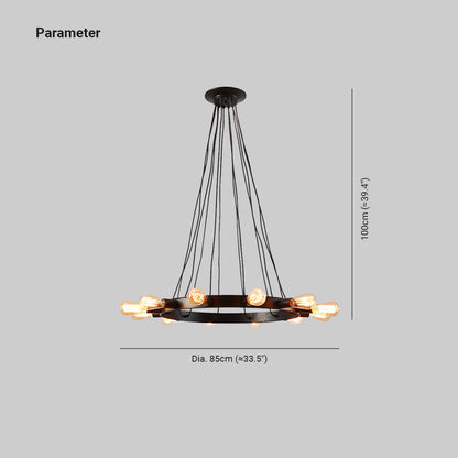 Lustre LED Vintage Silva en Métal Marron pour Salon/Bar