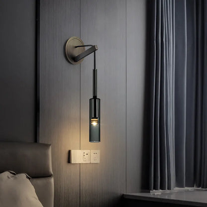Zeyro Modern Black Glass Streamlined Pendant light/Wall Lamp
