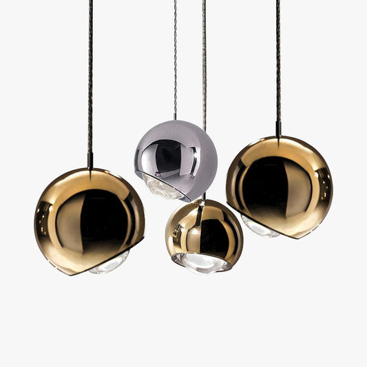 Valentina moderne glanzende gouden metalen bolhanglamp