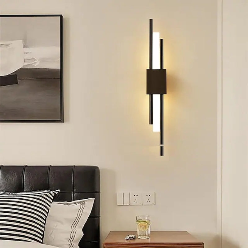 Dune Modern Bar Metal LED Wall Lamp, Black/Gold