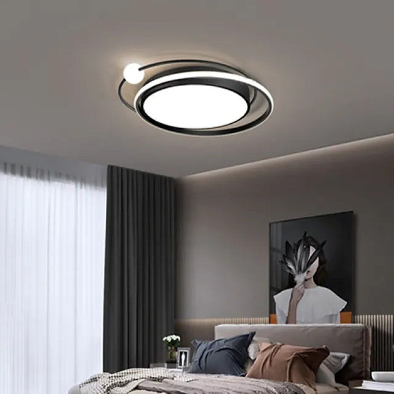 Arisha Modern Multi Orbit Flush Mount Ceiling Light, Black/Gold