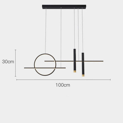 Arisha Minimalism Led Pendant Light, Irregular Ring, Black/Glod