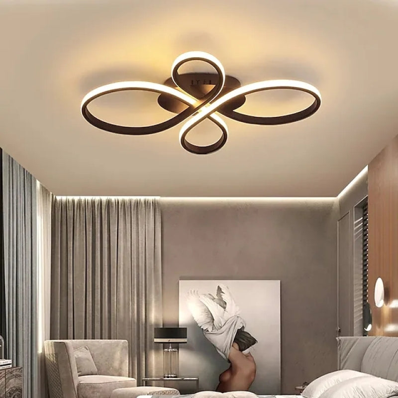 Plafonnier Brisa Moderne Multi-Anneaux LED Encastré, Marron/Blanc