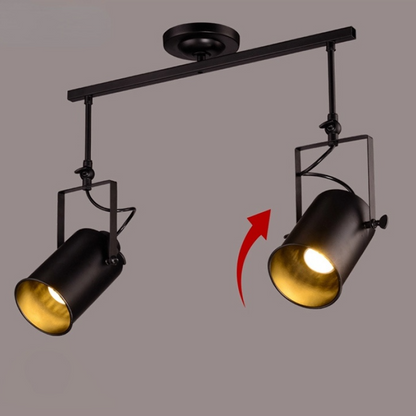 Plafonnier Silva Vintage réglable semi-encastré, noir