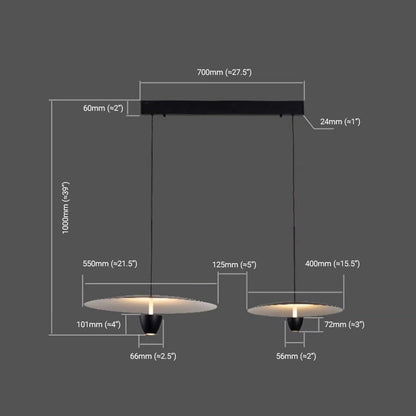Arisha Lampe à suspension nordique moderne en forme de chapeau noir
