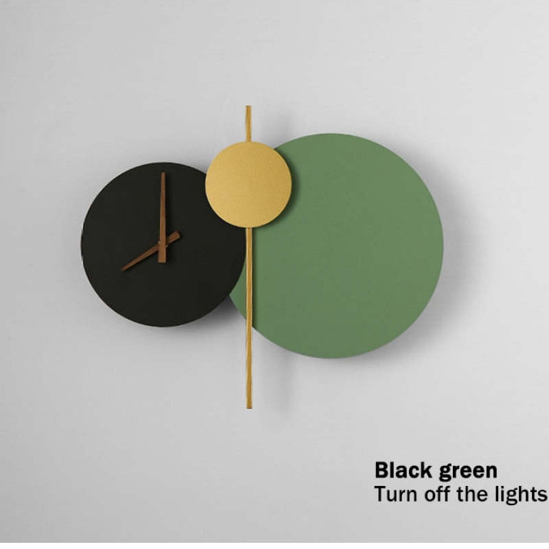 Arisha Moderne Uhr Metall lackierte Wandleuchte LED-Licht Schlafzimmer