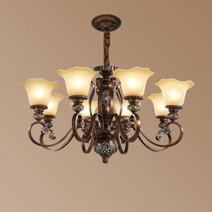 Arisha Retro Flower Pendant Light Metal Glass Living Room Bedroom