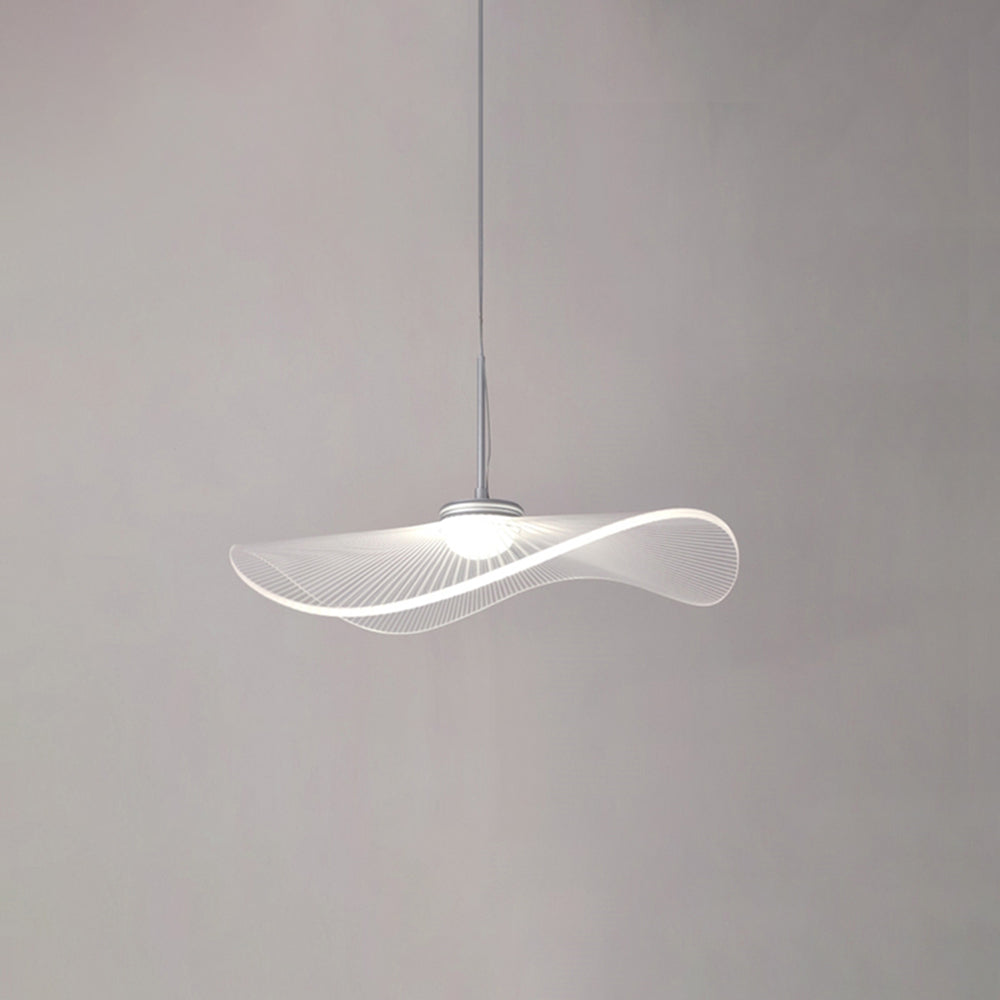 Arisha Designer Lampe à suspension en métal en forme de feuille de lotus Blanc
