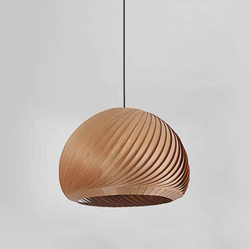 Muto Farmhouse Pendelleuchte aus Halbmetall, Braun/Holz