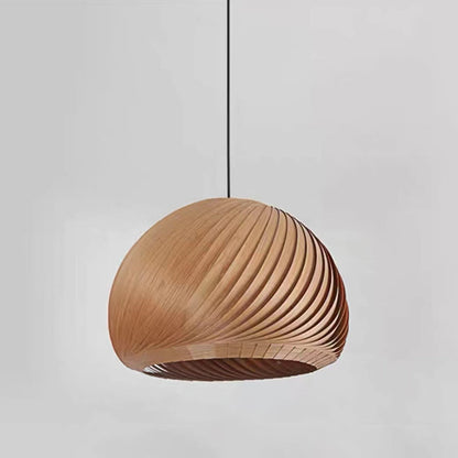 Muto Farmhouse Pendelleuchte aus Halbmetall, Braun/Holz