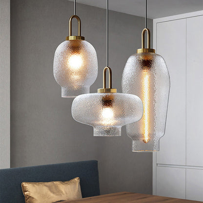 Valentina Minimalist Blown Frosted Clear Glass Pendant Light