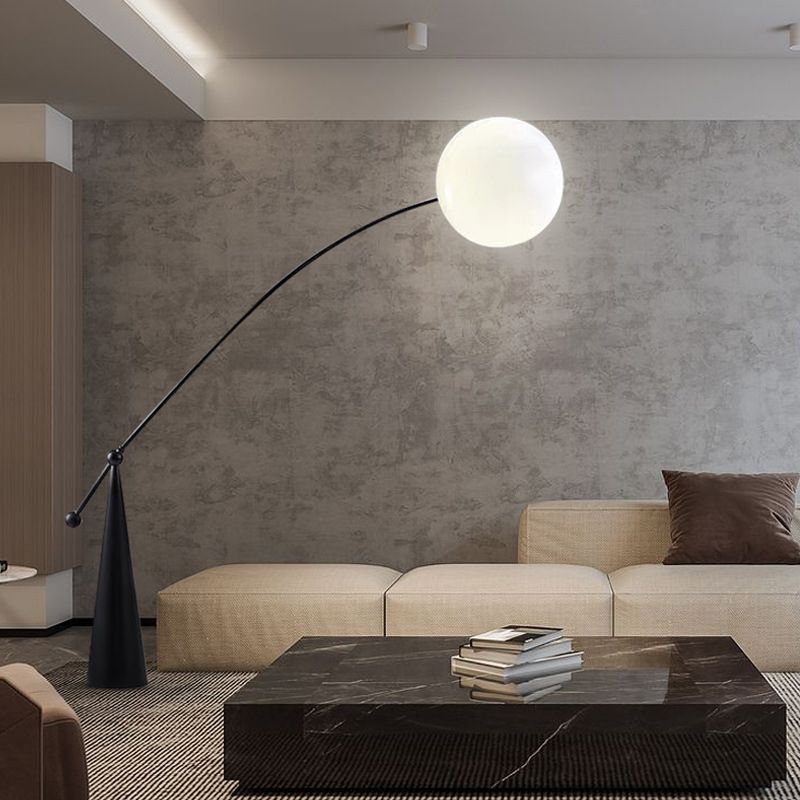 Valentina Stehleuchte Arc/Bubble Modern/Einzigartig, Milchglas, Weiß, Schlafzimmer